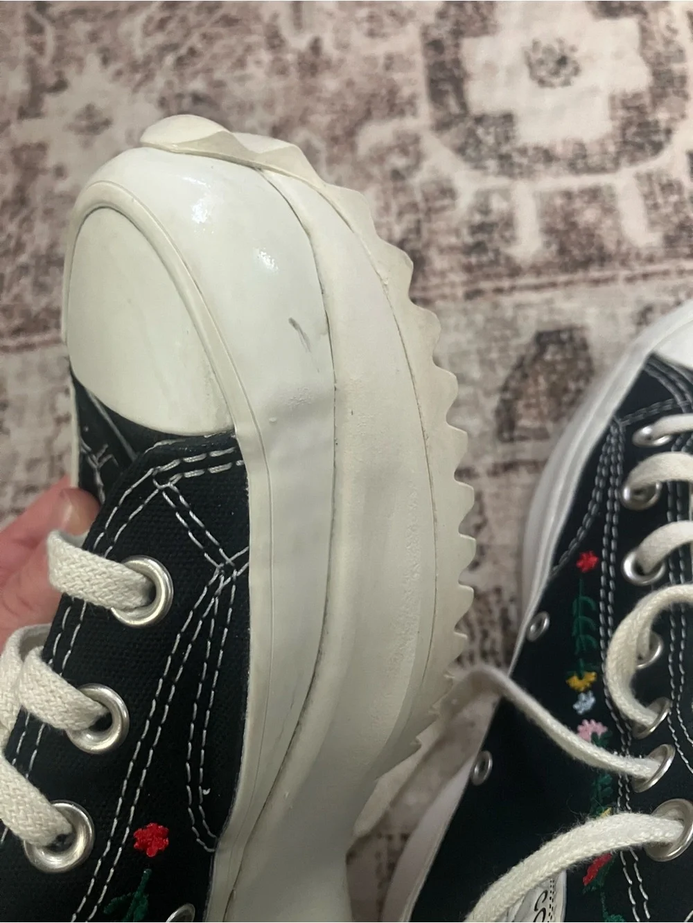 Converse run star hike platform High-Top Sneakers Floral Embroidery